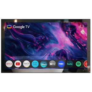 Soulaca 대형 스마트 4K 스크린, 욕실 거울 TV 사라지는 IPX6 방수, 욕실 스파 구글 시스템 와이파이 블루투스, 43 인치