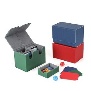 PU 가죽 카드 상자, 더블 커프스 서랍, 체크 무늬 카드 보관함, PTCG Pok émon 서랍 스타일 카드 세트, 다기능 게임