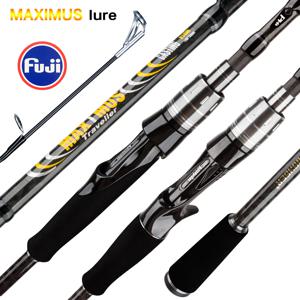 MAXIMUS 루어 낚싯대 1.8m 2.1m 2.4m 2.7m 3.0m 30T 카본 스피닝 베이트캐스팅 후지 가이드 여행 캐스팅 3-35g L/M/MH BIUTIFU