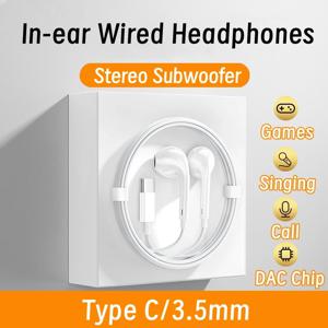 Xiaomi 15 14 13 12 11 용 유선 헤드폰 Redmi Phone 3.5MM 이어폰, Huawei 용 Samsung 이어 버드 노트북, HD 마이크 포함