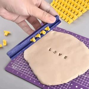 세라믹 아트 알파벳 숫자 문자 폴리머 클레이 도구 프레서 엠보서 몰드 씰링 DIY 엠보싱 도자기 클레이 솔리드 로드 도구