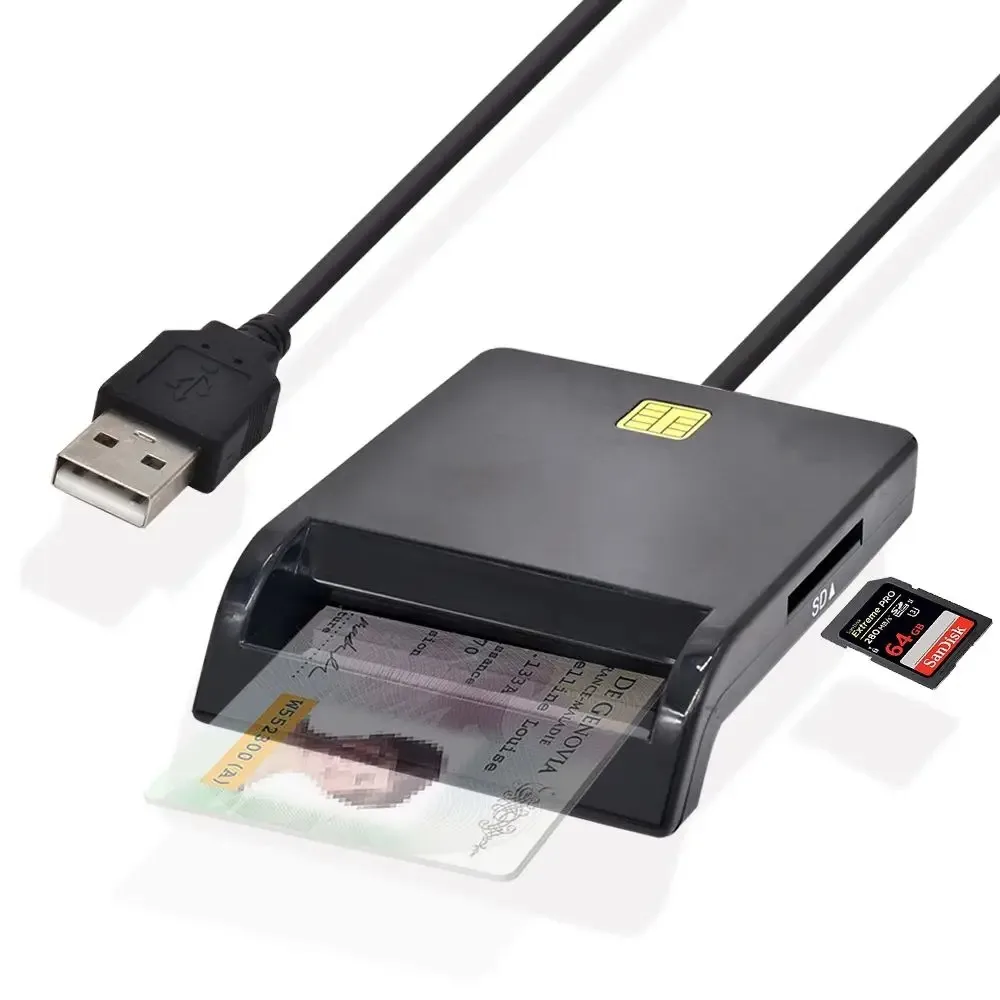 UTHAI X02 은행 카드 IC/ID 용 USB SIM 스마트 카드 리더기 EMV SD TF MMC 카드 리더기 Windows 7 8 10 Linux OS 용 USB-CCID ISO 7816