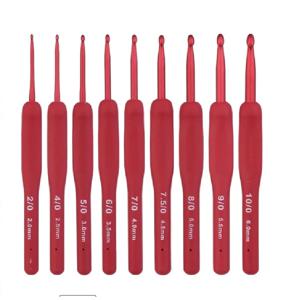 9개 TPR 실리콘 코바늘 세트 수제 알루미늄 뜨개질 코바늘 2.0-6.0mm DIY 스웨터 실 코바늘 도구