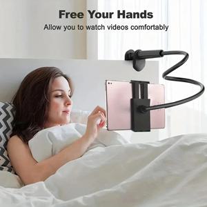 게으른 침대 옆 데스크탑 라이브 접이식 70cm 휴대 전화 태블릿 클립 스탠드 iPad 용 머리 받침 홀더 Samsung 탭 Xiaomi ASUS