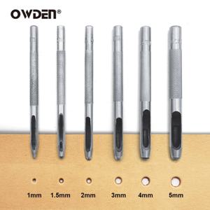 6pcs 가죽 구멍 펀칭 도구 강철 중공 원형 구멍 펀처 - 시계 밴드, 벨트, 종이용 날카롭고 내구성이 뛰어난 원형 커터