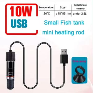 소형 어항 26용 USB 미니 수족관 가열봉 ° C 항온 수족관 히터 수중 온도 조절기 히터 10W