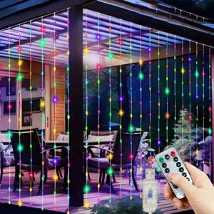 LED 3/6M 가랜드 웨딩 페어리 라이트 8가지 모드 크리스마스 조명 USB 커튼 스트링 램프 파티 생일 벽 장식 휴일 장식
