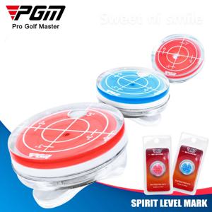 PGM 골프 레벨 기능 마크 마그네틱 캡 클립 골프 공 마커 레드 및 블루 MK011