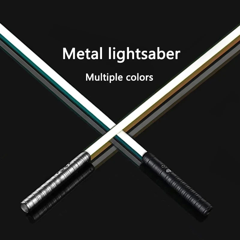 금속 손잡이 RGB 코스프레 양날 광선 검 레이저 칼 16 색 변경 LED 전환 가능한 소리와 빛 소년 소녀 선물