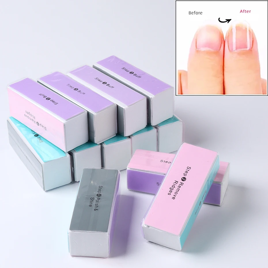 5 개/몫 네일 버퍼 블록 4 웨이 다채로운 버핑 블록 샤인 폴리 셔 네일 버핑 파일 매니큐어 샌딩 네일 아트 도구