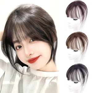 DUTRIEUX 합성 3D 프렌치 앞머리 가발 재발행 에어 앞머리 토퍼 가발 여성용 자연 곡선 시뮬레이션 앞머리