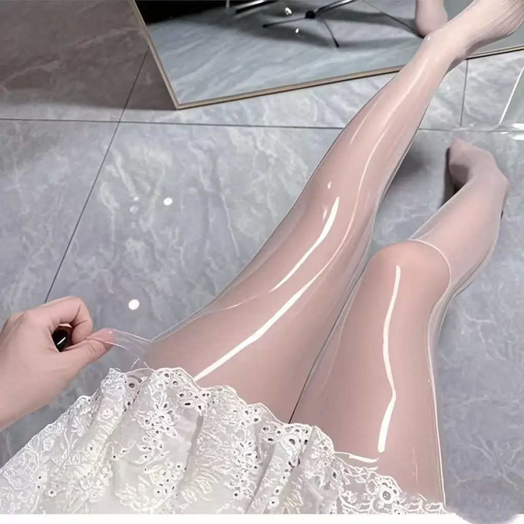 매우 미끄러운 부드러운 섹시한 스타킹 얇은 안티 캐치 반짝이는 흰색 팬티 스타킹 Gienline GiUzVQs7G 겨울 컬렉션