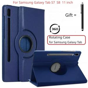 삼성 갤럭시 탭 S7 S8 11 S9 S11 T870 태블릿 커버 탭 S5e A8 10.5 X200 A9+플러스 A7 라이트 8.7 S6 10.4 케이스용 360도 회전 케이스