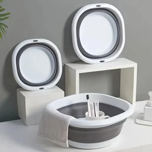 1pc 발 담그기 용 접이식 발 목욕 분지 두꺼운 PlasticBucket Ultifunction 접이식 발 담그기 욕조 접이식 세탁물