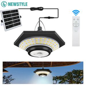 야외 태양광 펜던트 가림막 조명, 228 LED, 5 가지 모드 태양광 모션 센서 조명, 방수 원격 타이머, 헛간 가제보 차고 정원