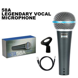 METAL 58A 무대 노래용 슈퍼 카디오이드 다이나믹 마이크 가라오케 BBOX 녹음 보컬용 전문 유선 마이크