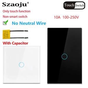 AXUS EU?USWall 터치 스위치 크리스탈 강화 유리 패널 조명 스위치 1/2/3 갱 단방향 LED 표시기 센서 전기 버튼