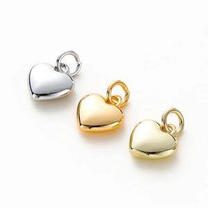 4 개/몫 14K 18K 골드 도금 심장 매력 점프 링 목걸이 만들기 용품 DIY 쥬얼리 액세서리에 대한 솔리드 러브 펜던트