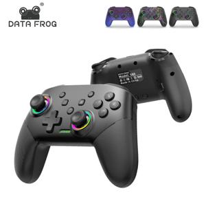 DATA FROG 닌텐도 스위치용 무선 컨트롤러, 프로그래밍 가능한 터보 기능, OLED 및 라이트 콘솔 프로 게임패드, 1000Mah 배터리