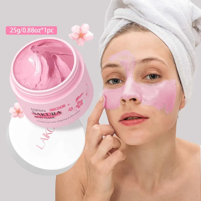 라이코우 사쿠라 머드 마스크 25g 딥 클렌징 블랙헤드 브라이트닝 오일 컨트롤 페이스 마스크