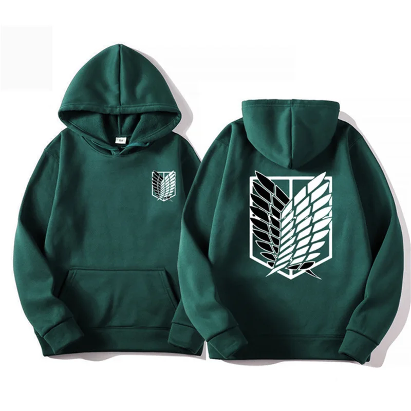 타이탄에 대한 공격 남성 까마귀 애니메이션 후드 남성과 여성 streetwear 풀오버 하라주쿠 shingeki no kyojin 후드 티 셔츠