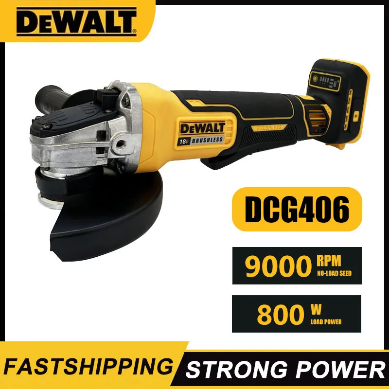 Dewalt DCG406 125MM 브러시리스 앵글 그라인더 9000RPM 무선 커팅 머신 임팩트 폴리 셔 기계 20V 충전식 전동 공구