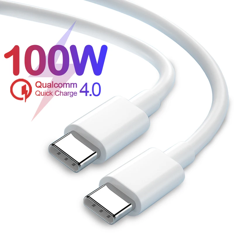 100W USB C타입 고속 충전 케이블 6A C타입 to C타입 고속 충전 코드 (아이폰 16, 화웨이, 삼성, 샤오미 호환) 0.3m/1m/2m