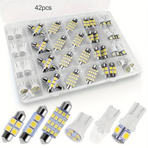 LED 실내 조명 6000K 12V T10 168 2825 W5W 921 키트 자동차 차량지도 돔 도어 트렁크 번호판 전구