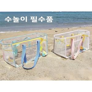 2025년 신제품 방수 대용량 투명 비치백 젤리 수납 가방 수영 목욕 여행 세면도구 가방 과일 가방