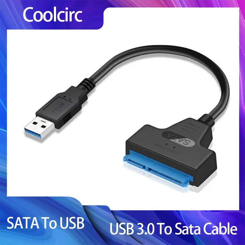 Coolcirc USB 3.0-2.5 인치 외장형 HDD SSD 하드 드라이브 어댑터 용 Sata 케이블 SATA-USB 하드 디스크 어댑터 케이블
