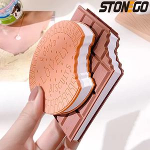 STONEGO 크리 에이 티브 초콜릿 쿠키 모양 참고 도서 학생 만화 귀여운 Tearable 필기 메모 패드 커버 메모장