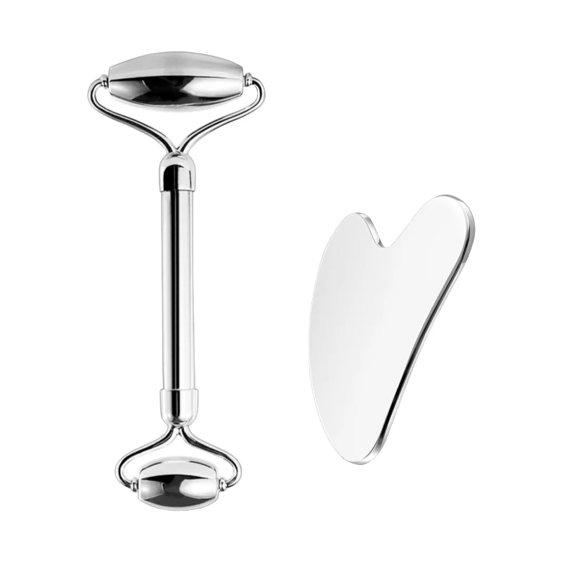 스테인레스 스틸 Gua Sha 스크래핑 마사지 롤러 - 스킨 케어, 림프 배수, 노화 방지를 위한 얼굴 및 바디 미용 도구