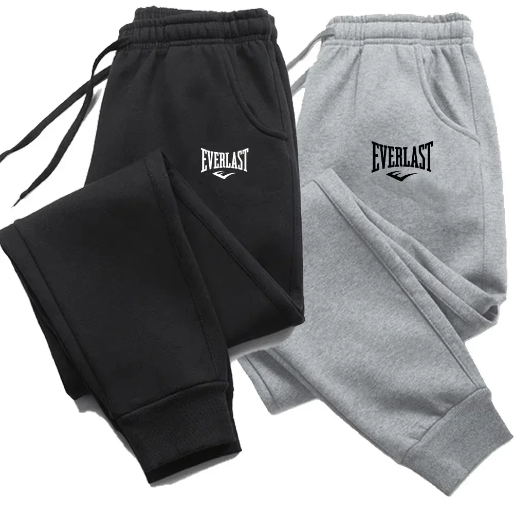 남성 인쇄 바지 EVERLAST 남성 여성 러닝 바지 조깅 스선 팬츠 스포츠 캐주얼 바지 피트니스 체육관 통기성 바지