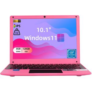 2025년 신제품 10.1인치 미니 노트북, 인텔 셀러론 N4000, 8GB RAM 128GB SSD, 윈도우 11 초경량 노트북 학생 비즈니스용