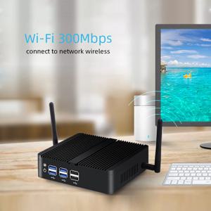 팬리스 미니 PC HTPC 인텔 코어 i7 4500U, 8GB RAM, 128GB SSD, 윈도우 10, 리눅스 300M, 와이파이, HDMI, VGA, 기가비트 이더넷, 팬리스 IPC