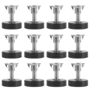12 Pcs 다리 용 스레드 디자인이있는 조정 가능한 가구 피트 레벨러 가구 심 레벨링 피트 안정기 내구성