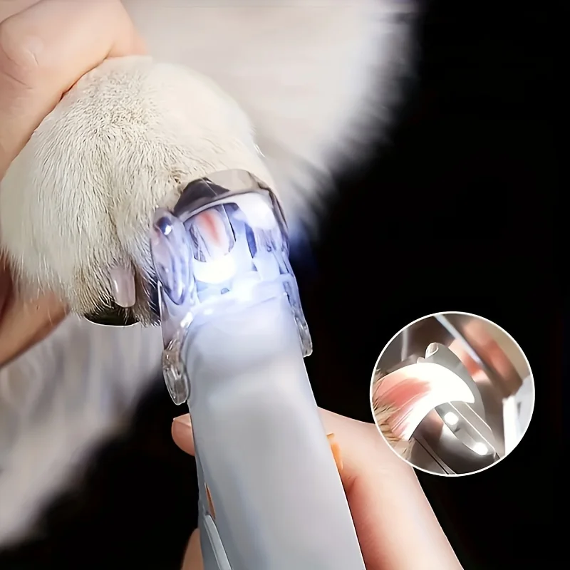 빛, 고양이 및 개 청소 가위가 포함된 1개의 LED 애완동물 손톱깎이는 개와 고양이 발톱을 위한 간단하고 안전한 미용 관리 기능을 제공합니다.