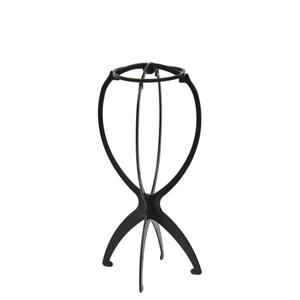 1Pc 가발 스탠드 접이식 휴대용 플라스틱 가발 머리 스탠드 블랙 가발 걸이 홀더 스탠드 내구성 헤어 디스플레이 도구