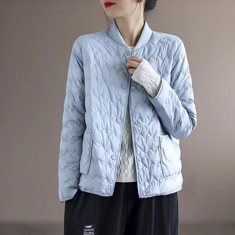 2025 한국 패션 가을 겨울 여성 숏 재킷 신상 여성 파카 경량 다운 코튼 따뜻한 아우터 오버코트