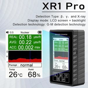 XR1 Pro 핵 방사선 검출기 컬러 디스플레이 화면 가이거 계수기 개인 선량계 대리석 검출기 베타 감마 X 선