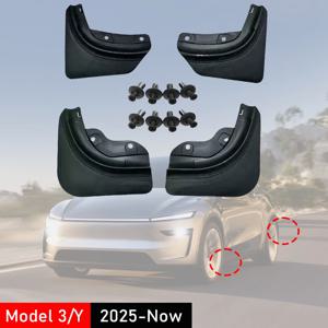 테슬라 모델 3 Y 주니퍼 2025 2026 휠 머드 가드 플랩 머드플랩스 스플래시 프론트 리어 펜더 프로텍터 머드가드 액세서리