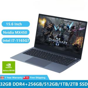 2025년형 게이밍 노트북, 외장 그래픽 지포스 MX450 탑재, 사무용 노트북, 11세대 인텔 i7-1165G7, 32GB 램 + 2TB M.2 타입-C DP 메탈