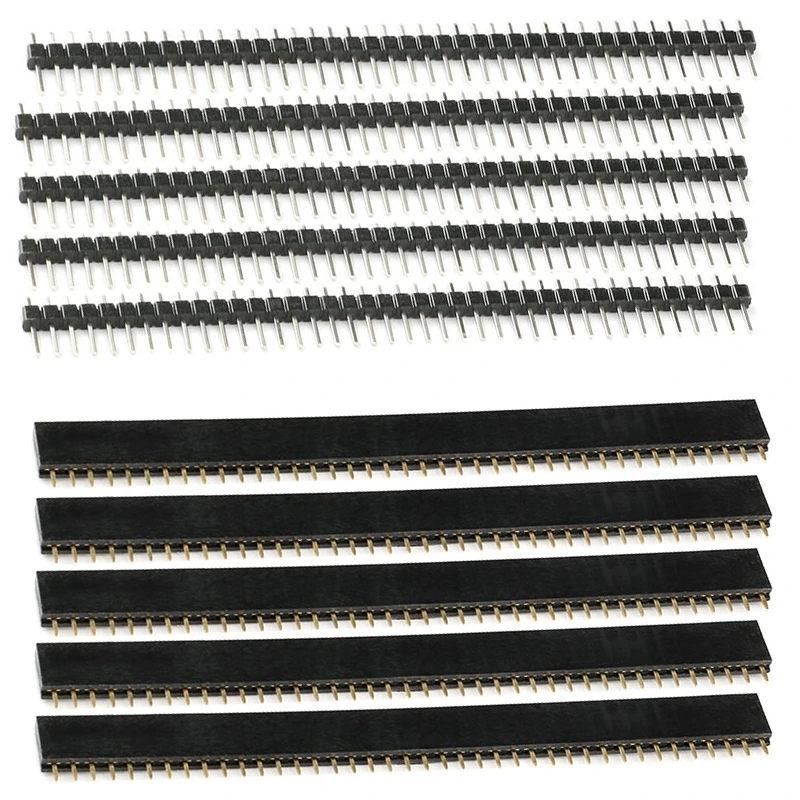 Arduino 용 10PCS 1x40Pin 2.54mm 피치 단일 행 여성 PCB 소켓 보드 남성 핀 헤더 커넥터