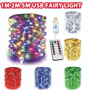 USB LED 스트링 조명, 요정 화환, 결혼식, 크리스마스, 휴일 장식 램프, 새해, 8 가지 모드 리모컨 조명, 5m, 10m, 20m, 30m