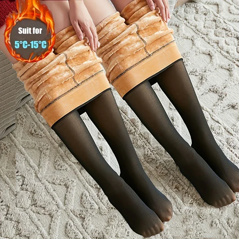 두꺼운 열 스타킹 스타킹 여성 따뜻한 겨울 섹시한 반투명 팬티 스타킹 레깅스 여성 하이 웨이스트 탄성 슬림 팬티 스타킹