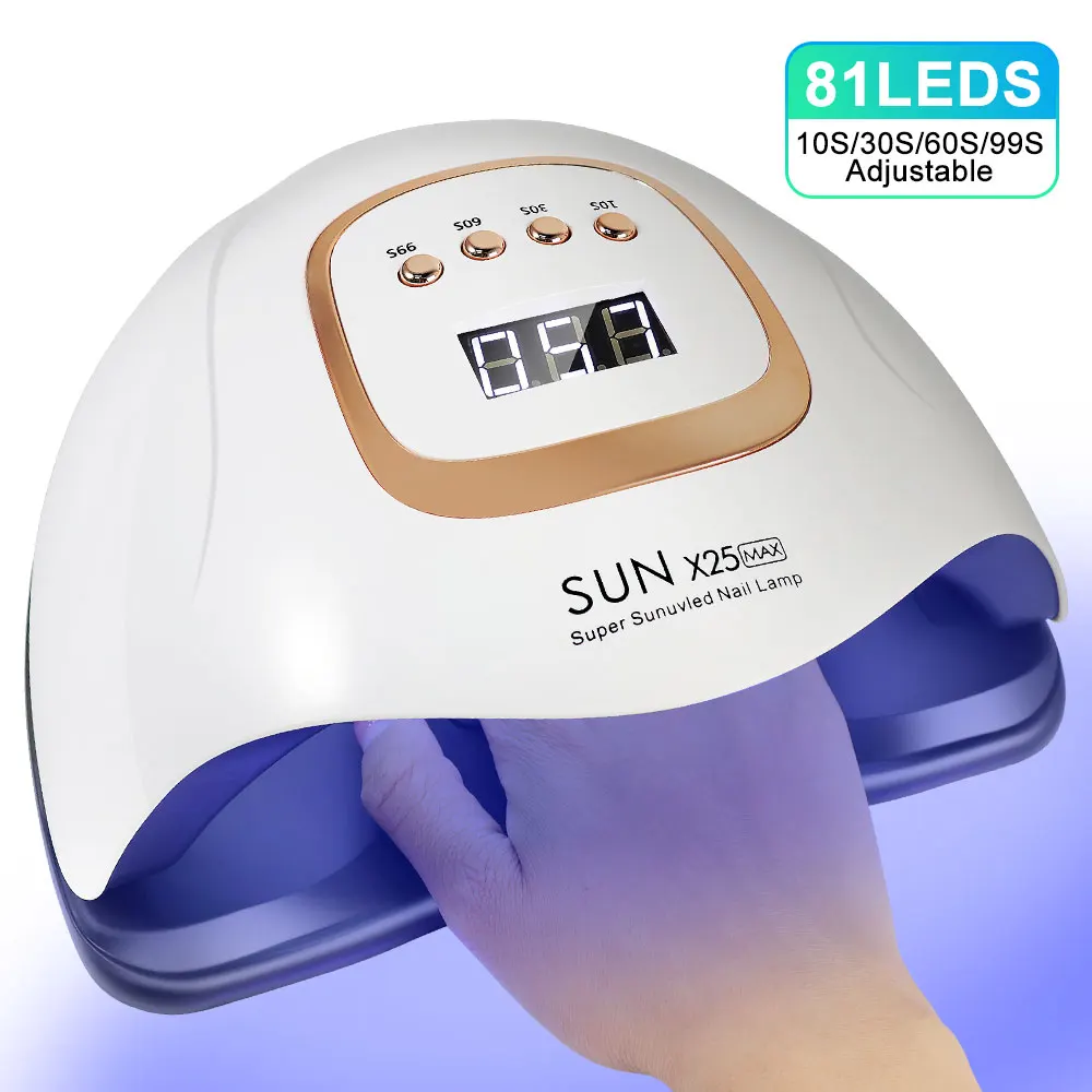 SUN X25MAX 81LED UV 램프 손톱 건조 빠른 경화 모든 젤 매니큐어 전문 강력한 UV 라이트 건조기 매니큐어 살롱