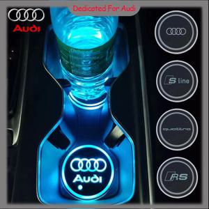 7 색 LED 자동차 컵 홀더 빛 빛나는 코스터 워터 컵 패드 아우디 A1 A3 A4 A5 A6 A7 A8 Q3 Q5 Q7 Q8 TT B4 B5 B6 Sline RS