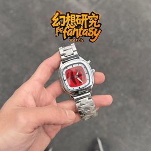 Y2K 밀레니엄 레트로 스퀘어 디지털 다이나믹 듀얼 디스플레이 레트로 틈새 남성과 여성 올 매치 레트로 시계 빈티지
