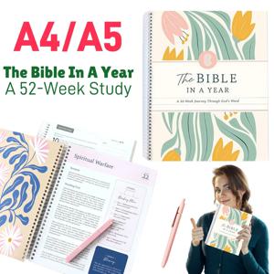 새로운 한 해에 성경, 52주 공부 노트, 다용도 여성 성경 공부 계획, 누수 방지, 매일 성경 공부 노트