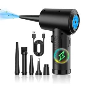 컴퓨터용 압축 공기 먼지털이, 휴대용 무선 송풍기, LED 조명으로 컴퓨터 청소, PC 키보드 부스러기 자동차